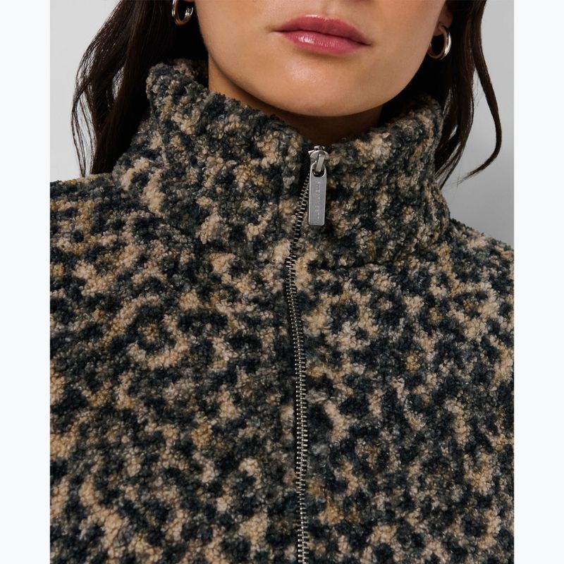 Women's sweatshirt Sweaty Betty Plush Contrast Zip Up Fleece brown ink leopard print 5