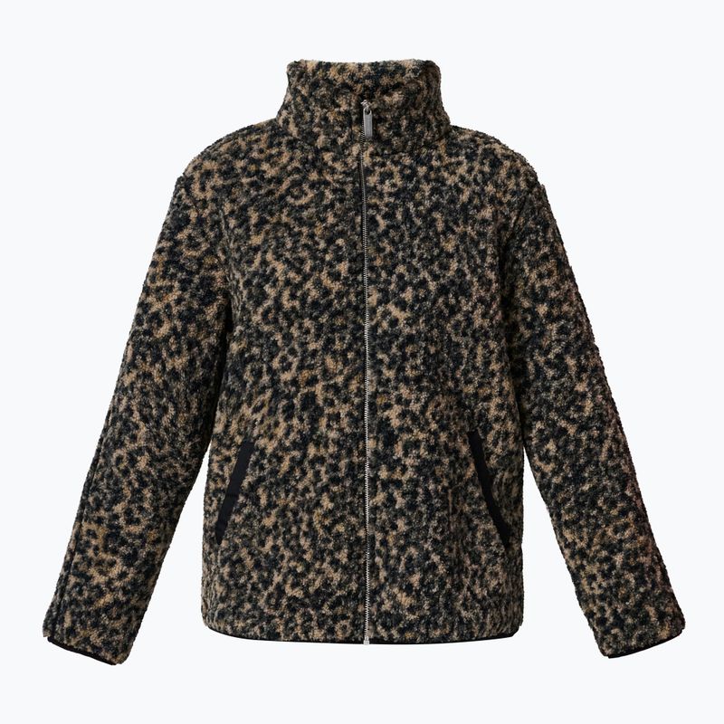 Women's sweatshirt Sweaty Betty Plush Contrast Zip Up Fleece brown ink leopard print 7