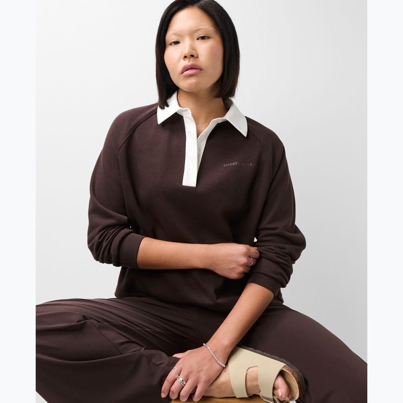 Women's sweatshirt Sweaty Betty Revive Rugby espresso brown 4