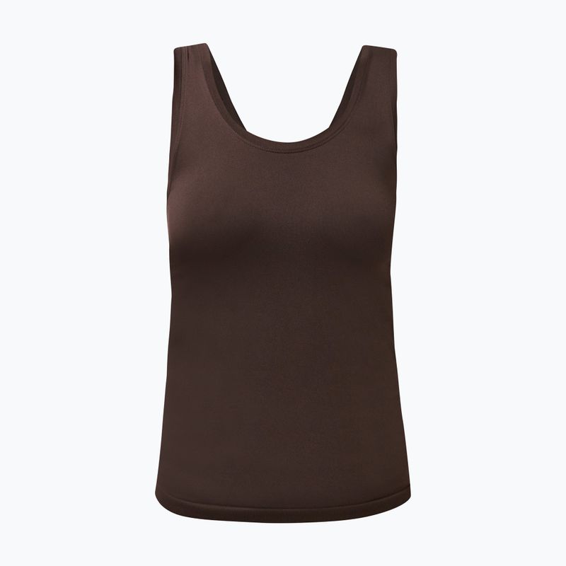 Women's yoga T-shirt Sweaty Betty Seamless Ruched Tank espresso brown 6
