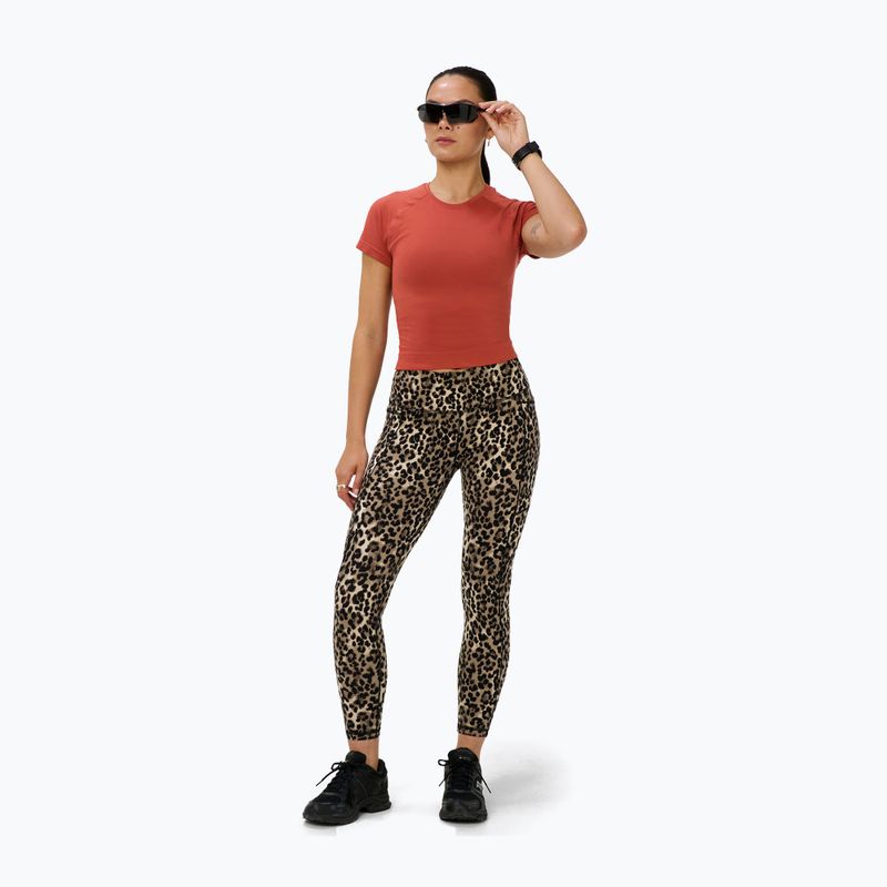 Women's training leggings Sweaty Betty Power Piping Workout 7/8 brown ink leopard print 2