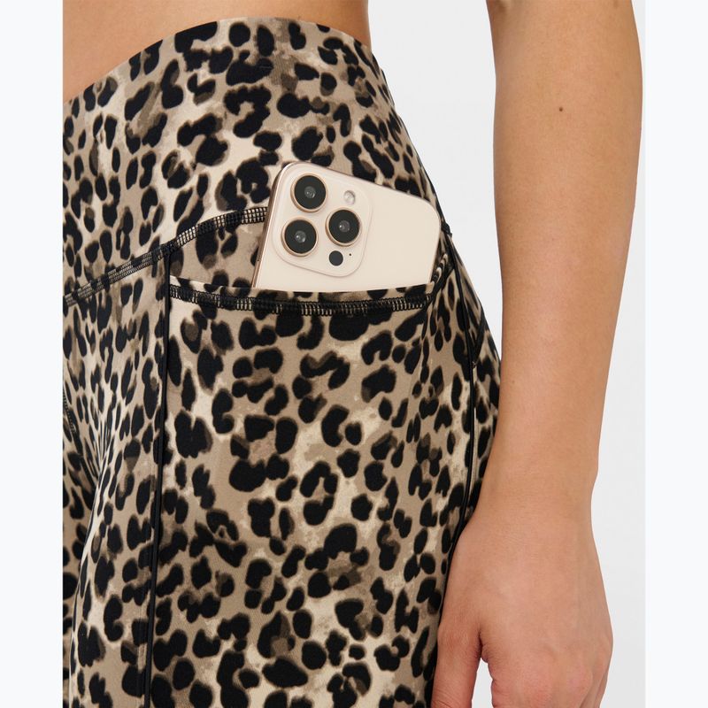 Women's training leggings Sweaty Betty Power Piping Workout 7/8 brown ink leopard print 4