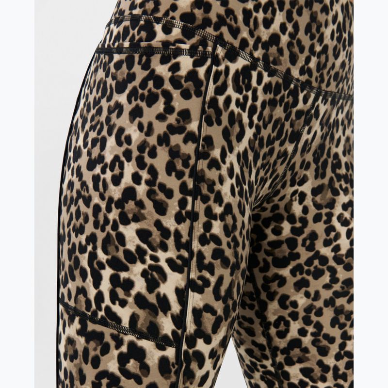 Women's training leggings Sweaty Betty Power Piping Workout 7/8 brown ink leopard print 6