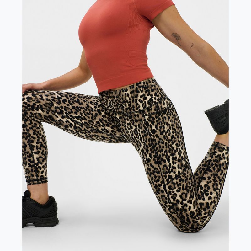 Women's training leggings Sweaty Betty Power Piping Workout 7/8 brown ink leopard print 7