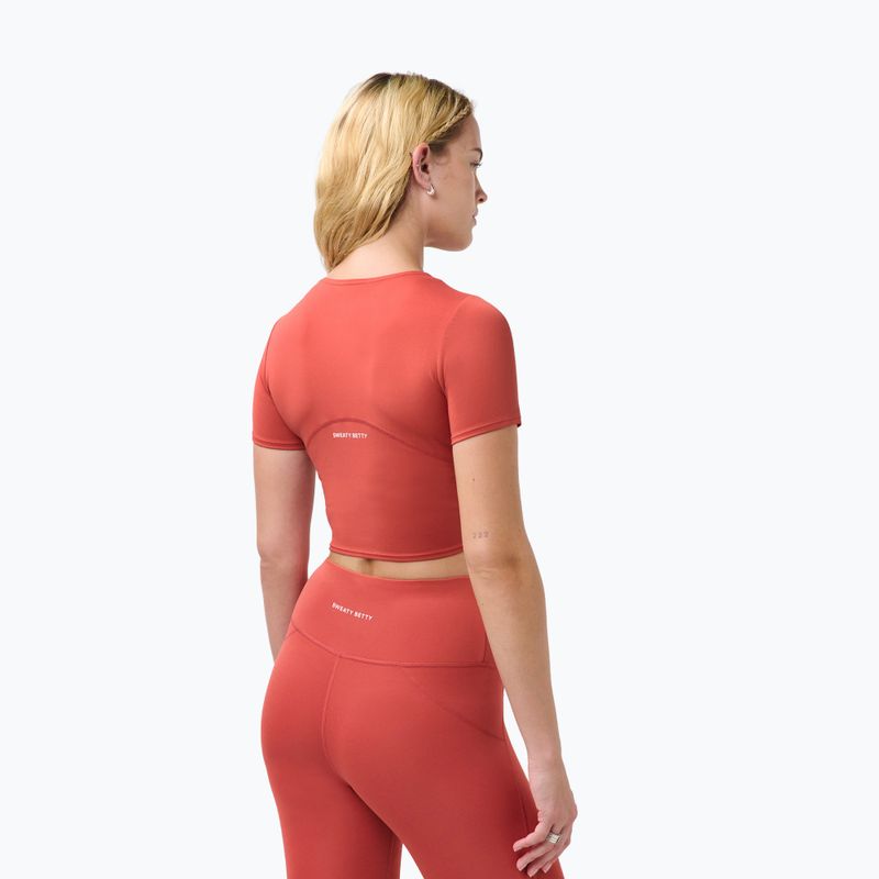 Women's yoga T-shirt Sweaty Betty All Day Wrap terrazzo red 3