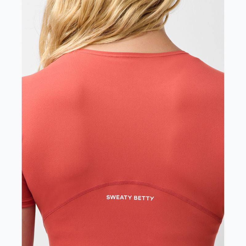 Women's yoga T-shirt Sweaty Betty All Day Wrap terrazzo red 5