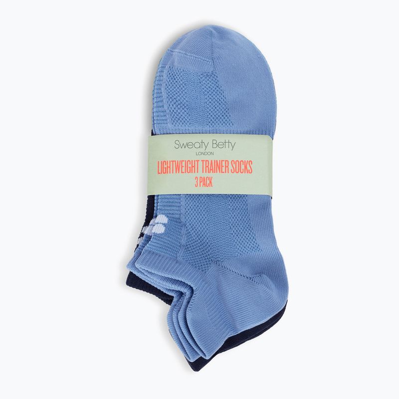 Women's socks Sweaty Betty Lightweight Trainer 3 pary fadedblue frenchnavy crea 2