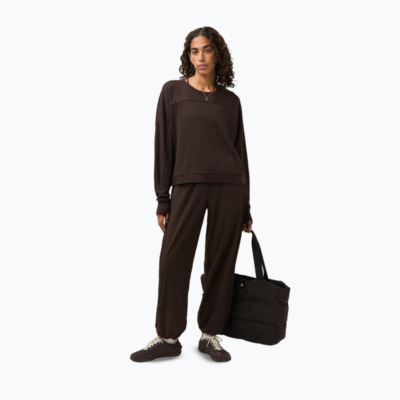 Women's sweatshirt Sweaty Betty After Class Yoke Crop espresso brown 2