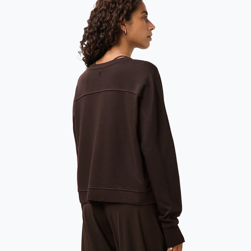 Women's sweatshirt Sweaty Betty After Class Yoke Crop espresso brown 3