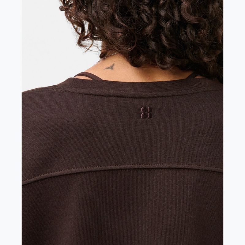 Women's sweatshirt Sweaty Betty After Class Yoke Crop espresso brown 4