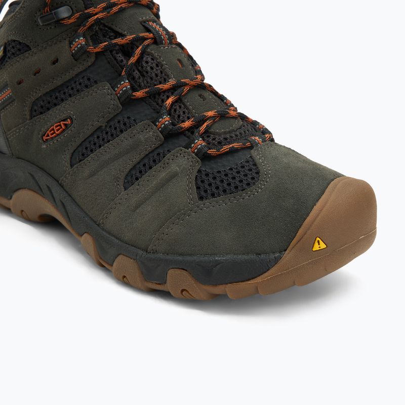 Men's trekking boots KEEN Headout Mid Waterproof black olive/fossil orange 7