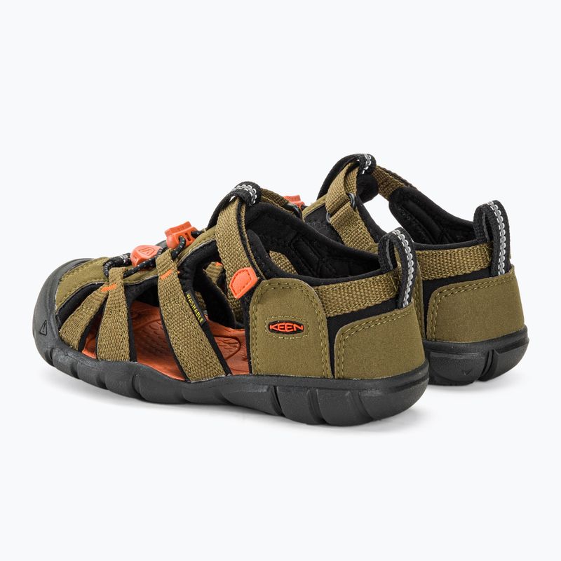 KEEN Seacamp II CNX dark olive/gold flame children's sandals 3