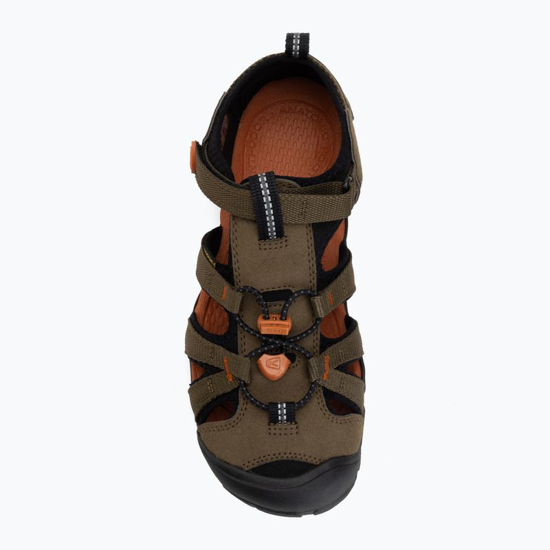 Junior's sandals KEEN Seacamp II CNX dark olive/gold flame 5