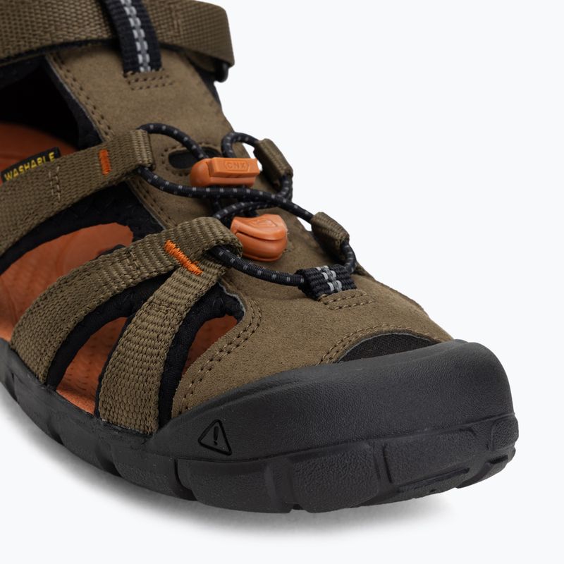 Junior's sandals KEEN Seacamp II CNX dark olive/gold flame 7