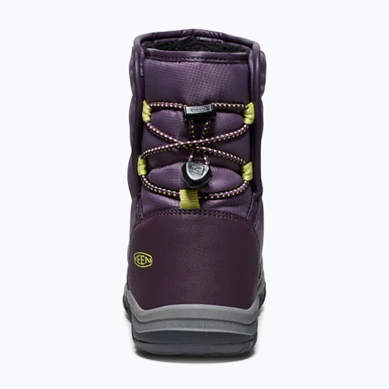 KEEN Puffrider WP junior snow boots black plum/daiquiri green 11