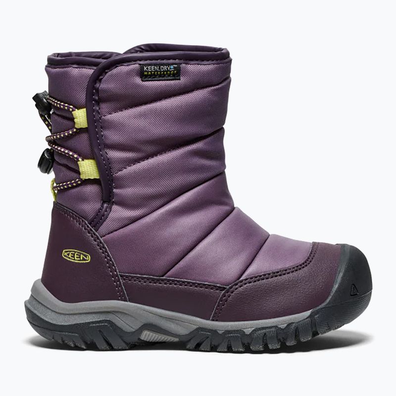 KEEN Puffrider WP children's snow boots black plum/daiquiri green