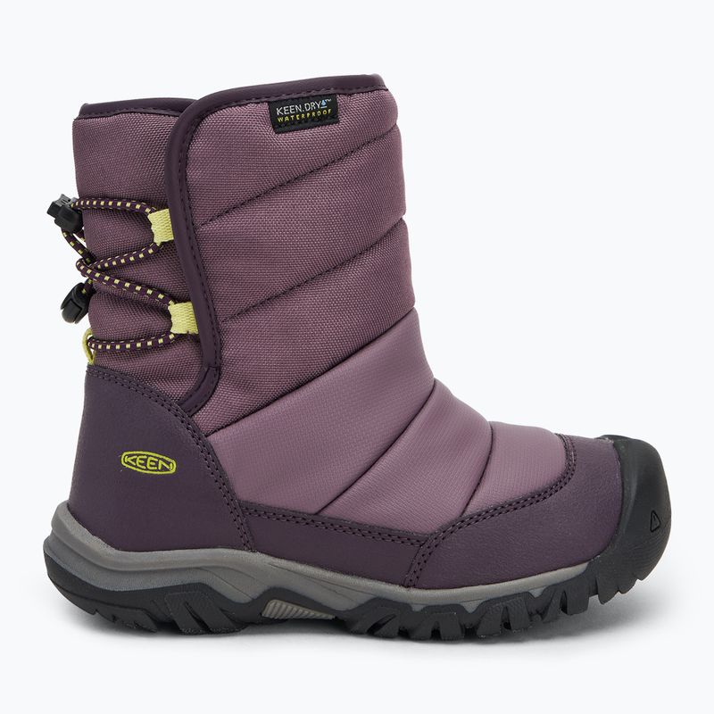 KEEN Puffrider WP children's snow boots black plum/daiquiri green 2