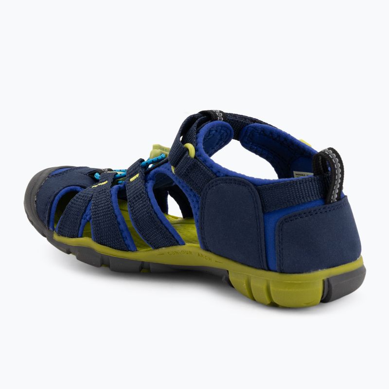 Junior's sandals KEEN Seacamp II CNX naval academy/chartreuse 3