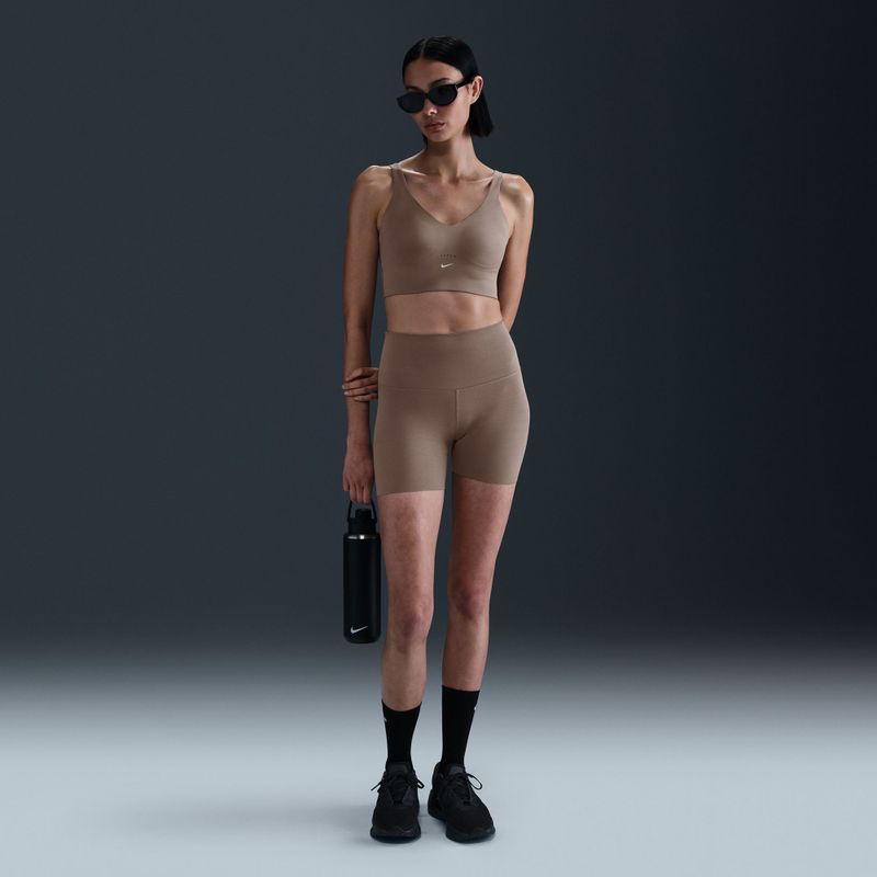 Training bra Nike Alate Medium Support Longline mink brown/white 11