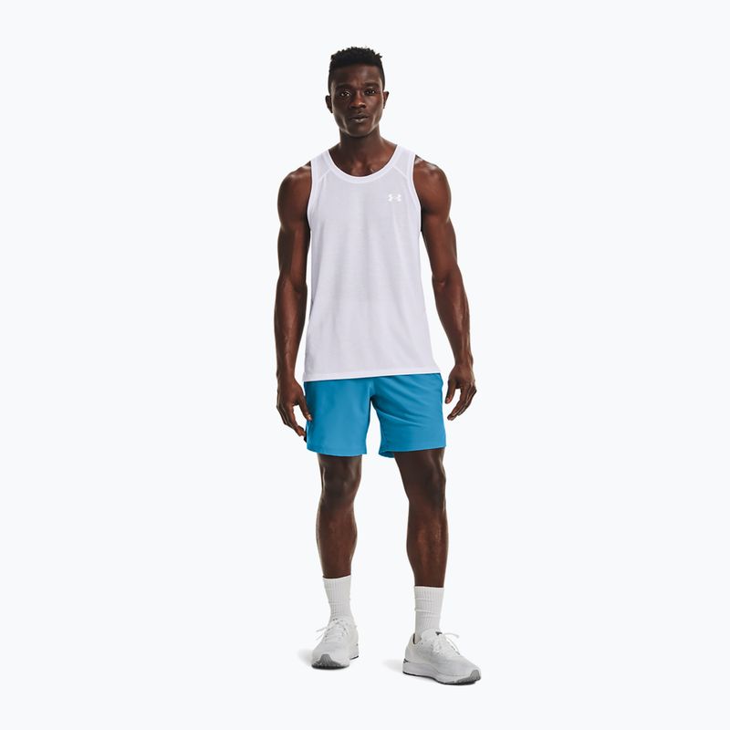 Men's Under Armour Streaker Singlet running tank top white 1361468-100 2