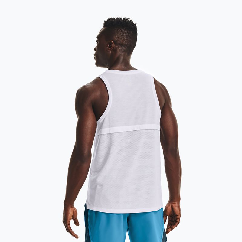 Men's Under Armour Streaker Singlet running tank top white 1361468-100 3