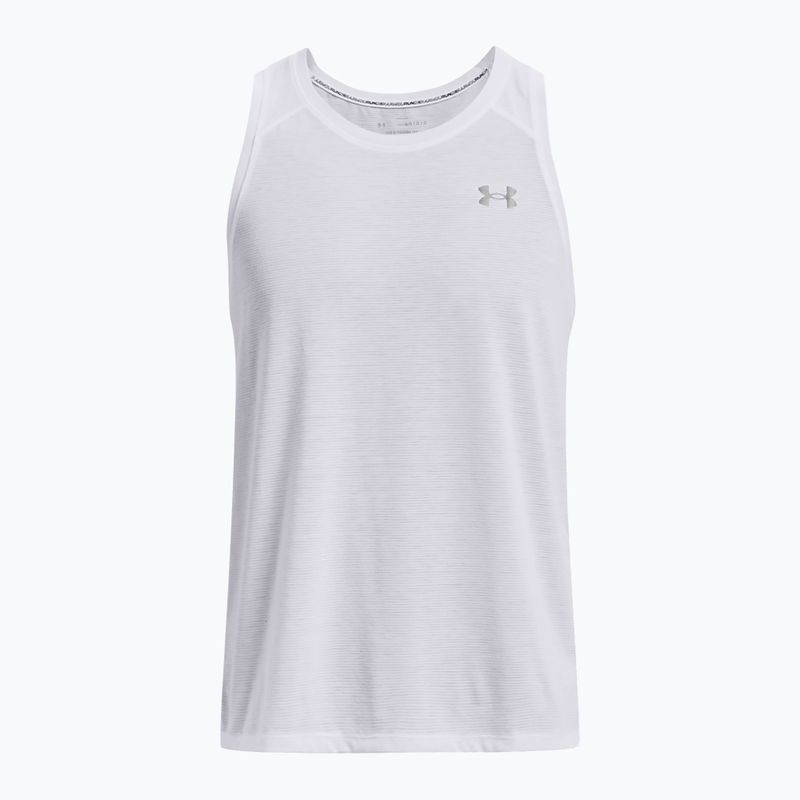 Men's Under Armour Streaker Singlet running tank top white 1361468-100 5