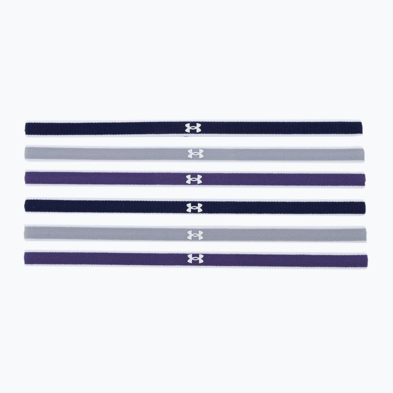 Under Armour Ua Mini Headbands 0.4" 6pcs navy blue-purple-grey 1286016-412 2