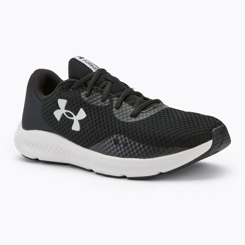 Under Armour Charged Pursuit 3 black/black/white men's running shoes