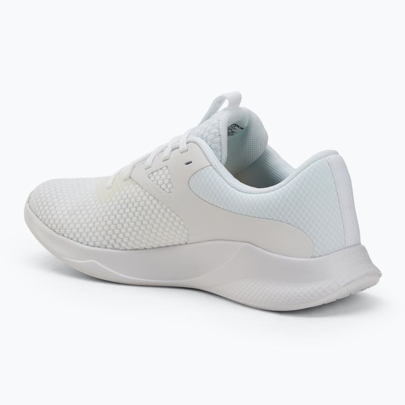 Women's training shoes Under Armour W Charged Aurora 2 white/white/metallic warm silver 3