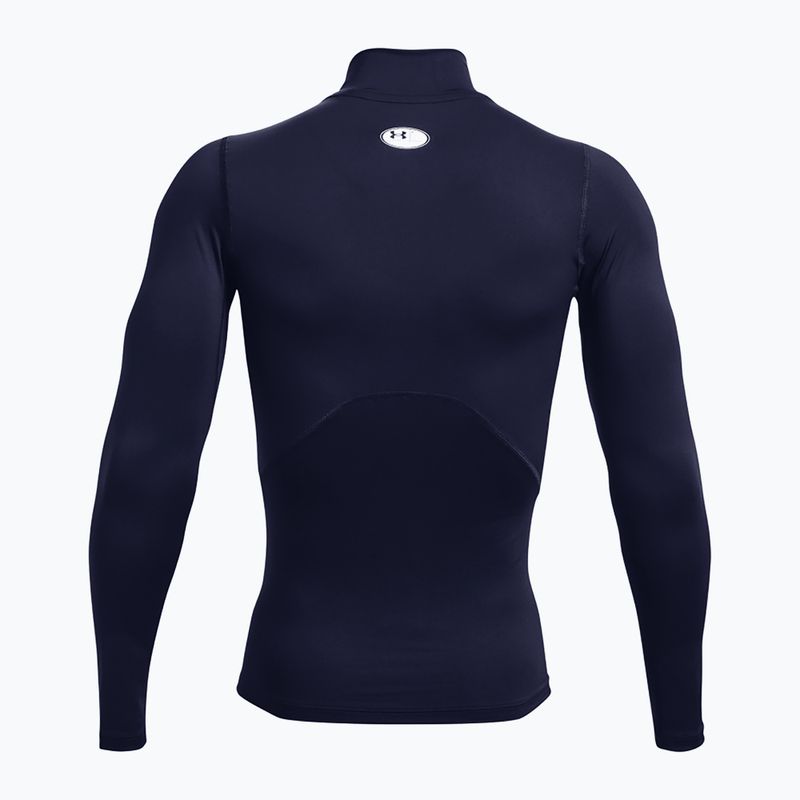 Men's Under Armour Heat Gear Armour Comp Mock midnight navy/white training longsleeve 6