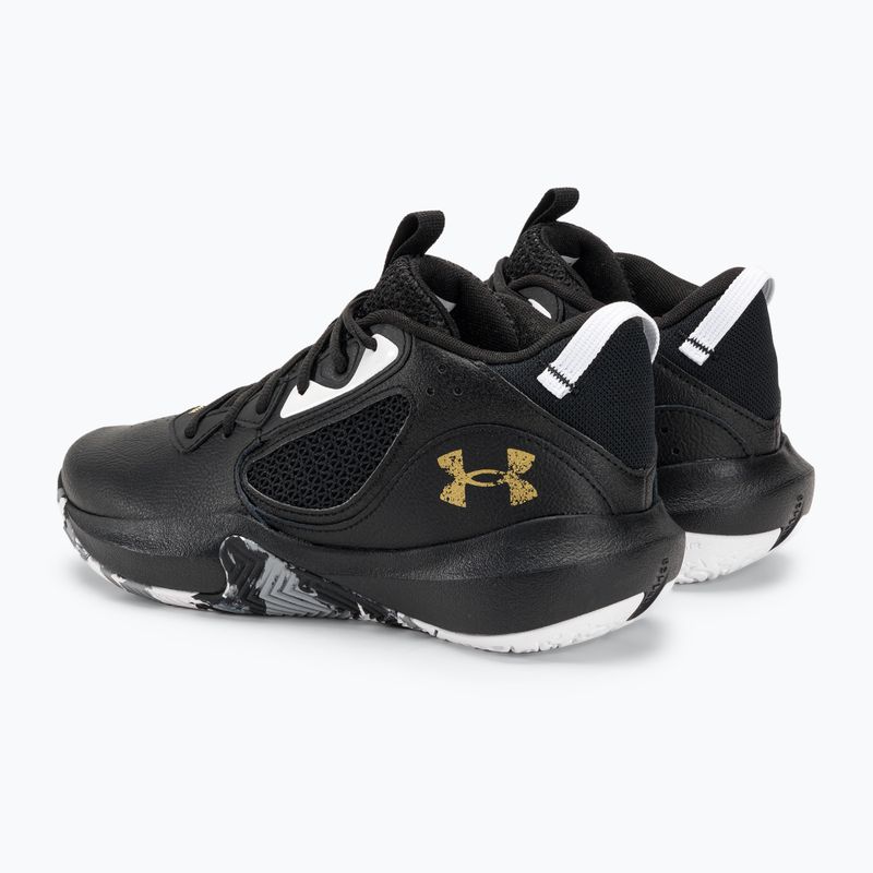 Under Armour Lockdown 6 basketball shoes black/black/metallic gold 3