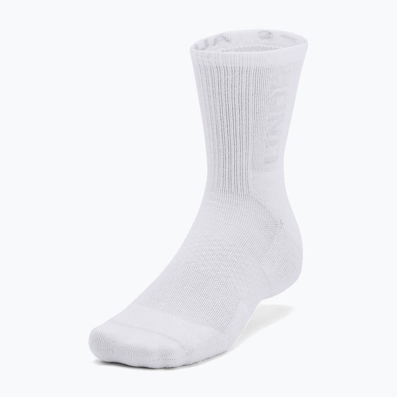 Under Armour 3-Maker Mid Crew socks 3 pairs white/white/mod gray 2