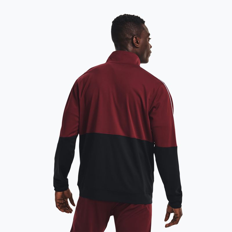 Under Armour Pique Track men's training sweatshirt black and maroon 1366202 3