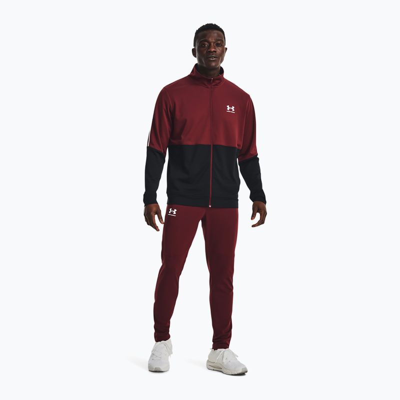 Under Armour Pique Track men's training sweatshirt black and maroon 1366202 2