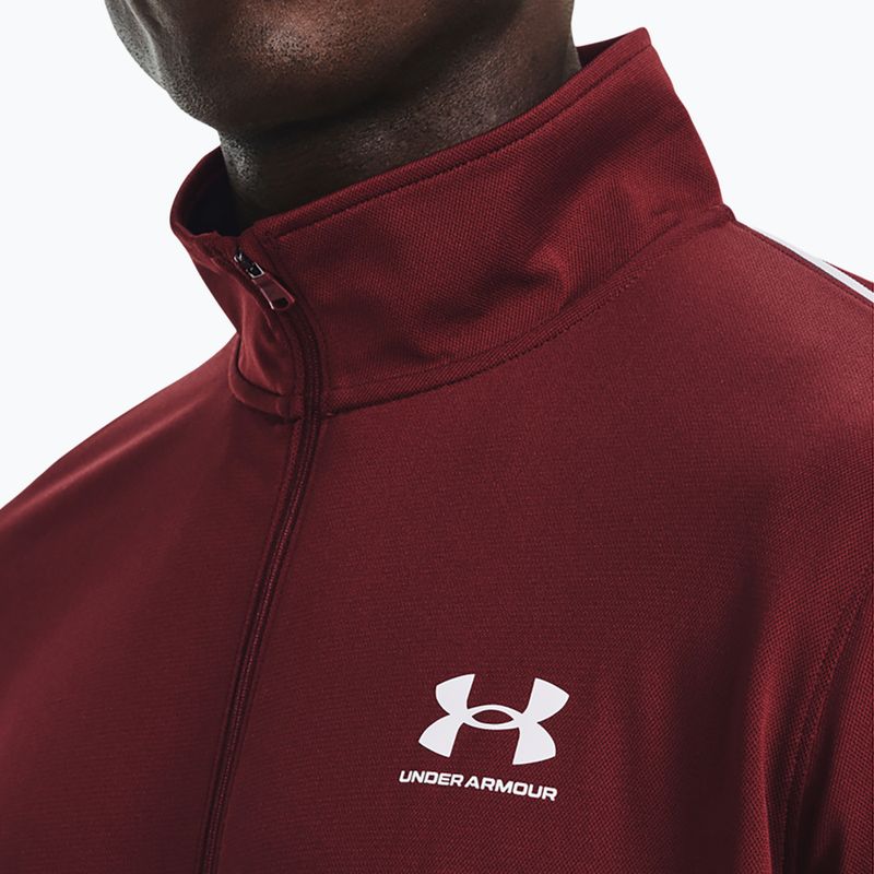 Under Armour Pique Track men's training sweatshirt black and maroon 1366202 4