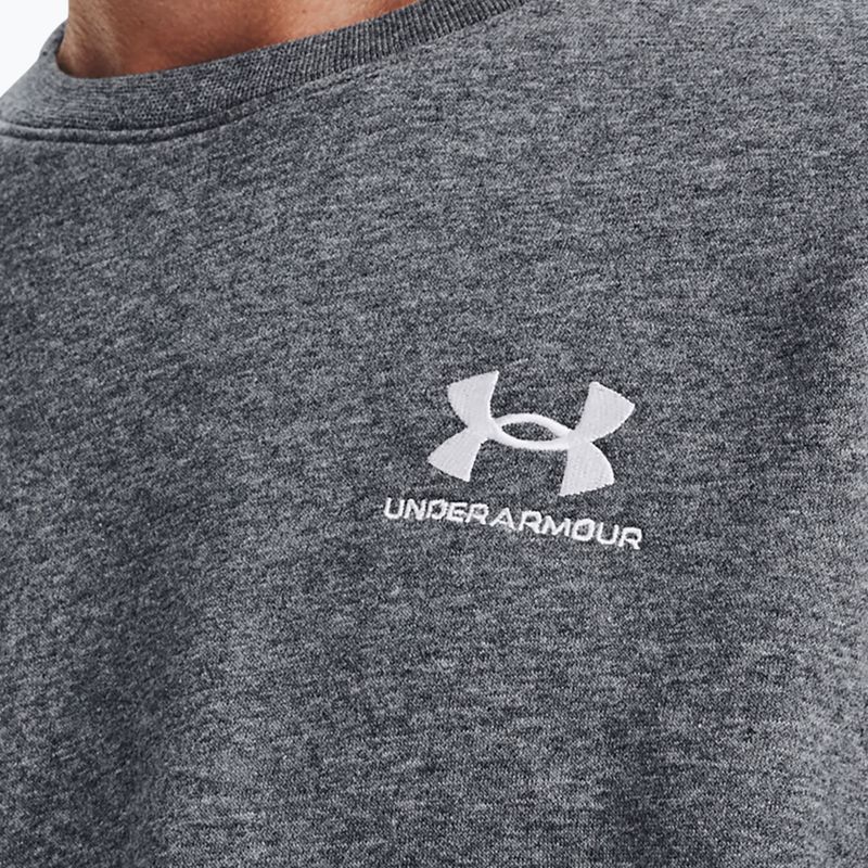 Men's Under Armour Essential Fleece Crew sweatshirt pitch gray medium heather/white 3