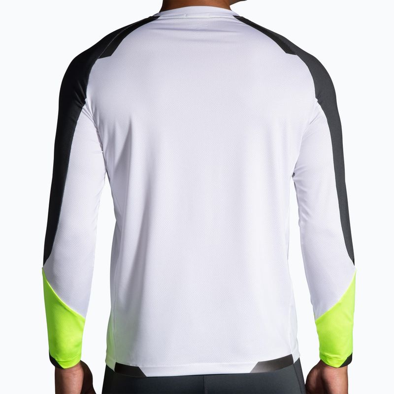 Men's Brooks Run Visible white/asphalt/nightlife running longsleeve 3