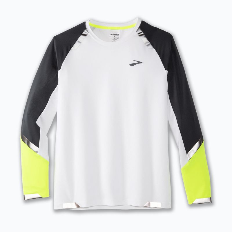 Men's Brooks Run Visible white/asphalt/nightlife running longsleeve 4