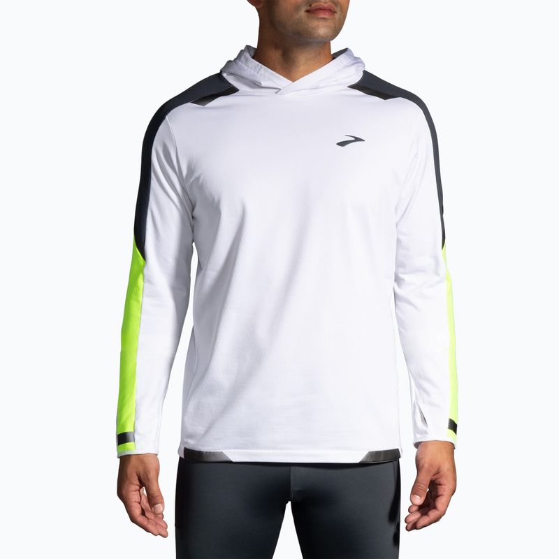 Men's Brooks Run Thermal white/asphalt/nightlife running sweatshirt