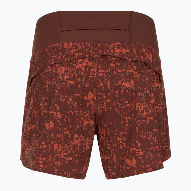 Women's Brooks Chaser 5" running shorts raisin glitch print 2