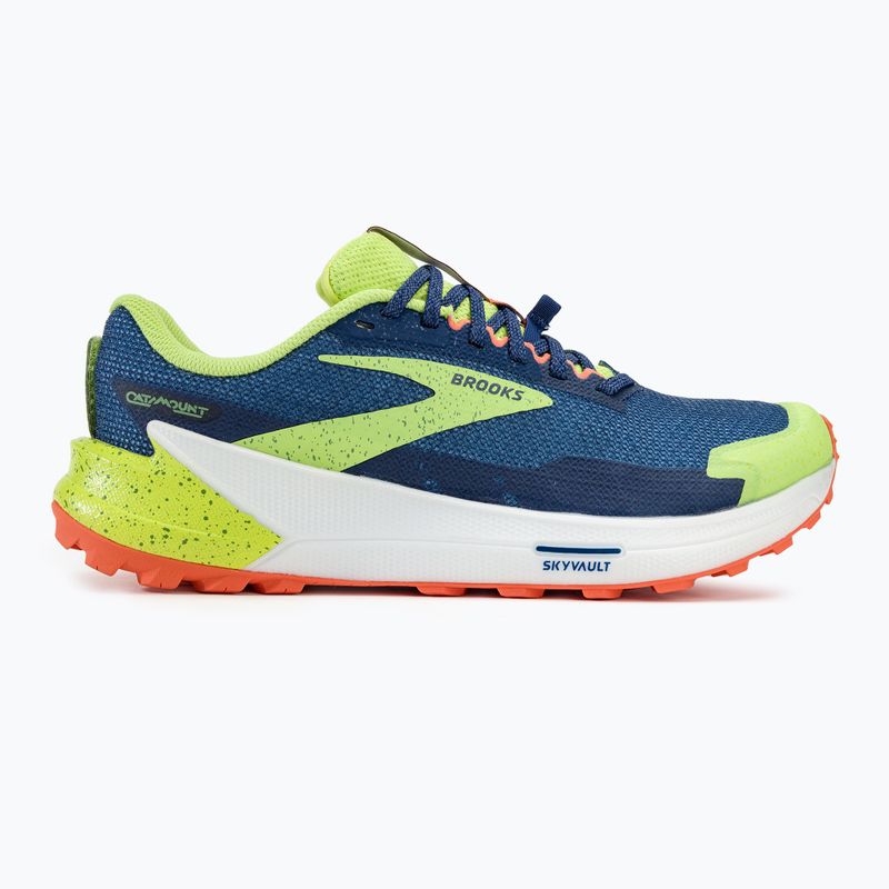 Brooks Catamount 2 men's running shoes navy/firecracker/sharp green 2