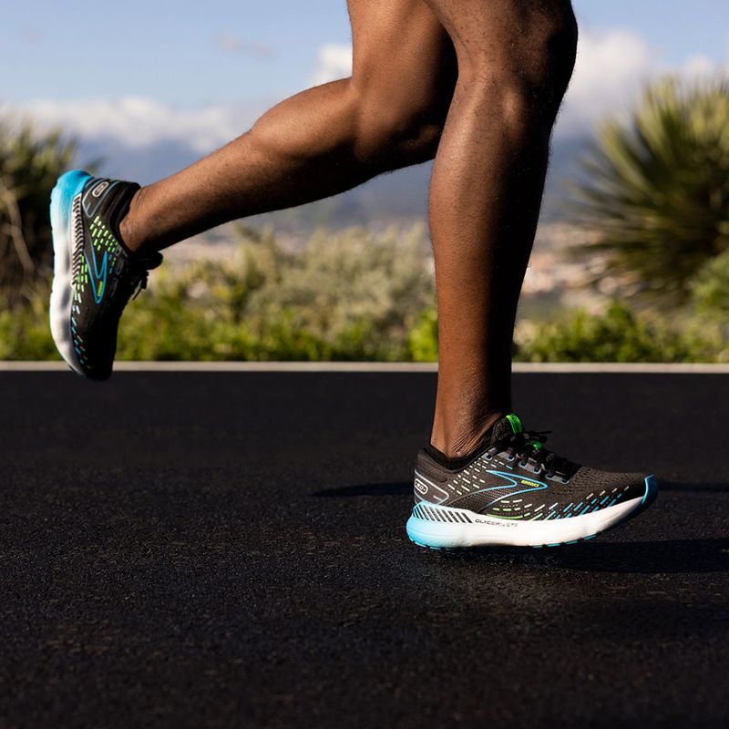 Brooks Glycerin 20 men's running shoes black/hawaiian ocean/green 13