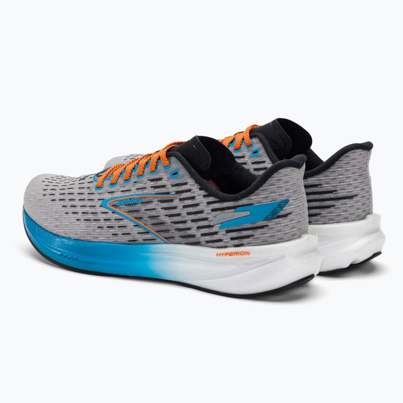 Brooks Hyperion men's running shoes grey/atomic blue/scarlet 3