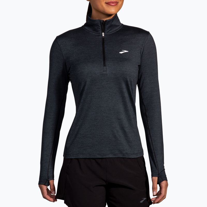 Women's running longsleeve Brooks Dash 1/2 Zip 2.0 htr black