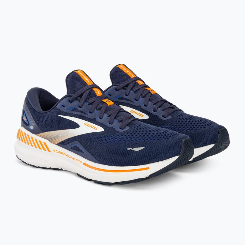 Brooks Adrenaline GTS 23 men's running shoes peacoat/ultramarine/orange 5