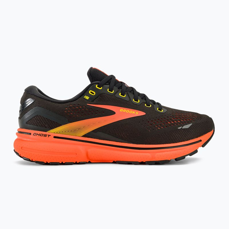 Brooks Ghost 15 men's running shoes black/yellow/red 3