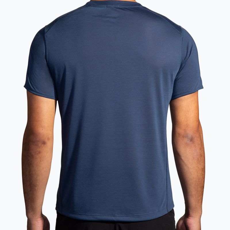 Men's Brooks Distance 3.0 blue slate/br logo running shirt 2