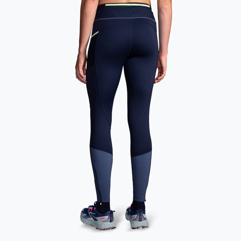 Women's Brooks High Point ocean/navy running leggings 2