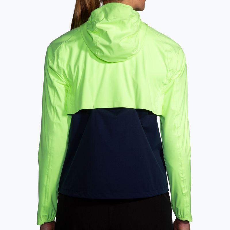 Women's Brooks High Point Waterproof running jacket lime/navy 2