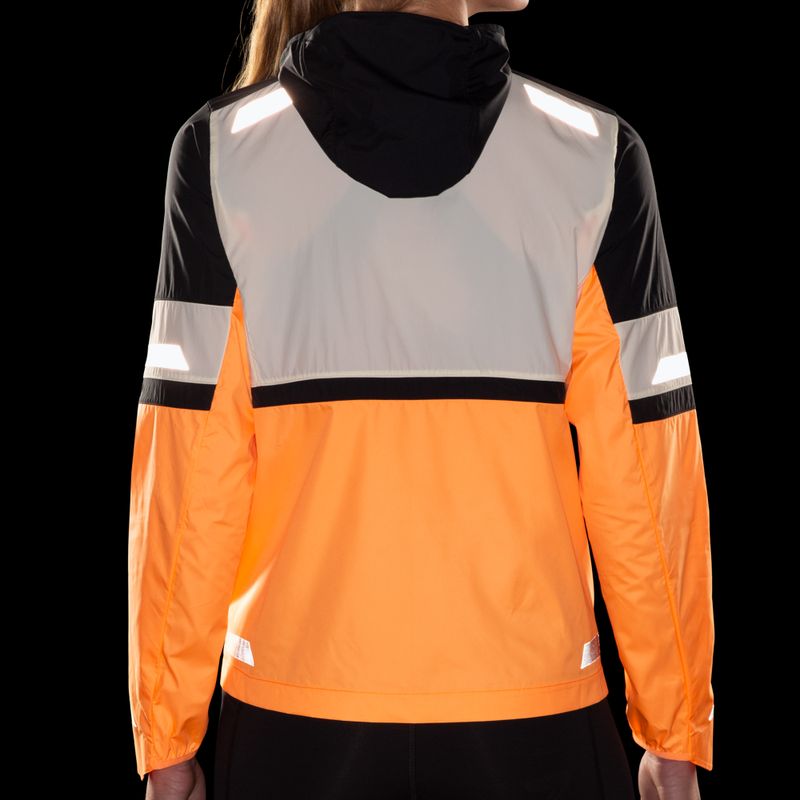 Women's Brooks Run Visible 2.0 ecru/fluoro flash/black running jacket 5